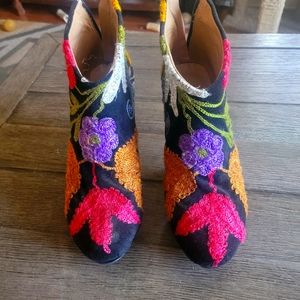 Hand Embroidered Suede Boots